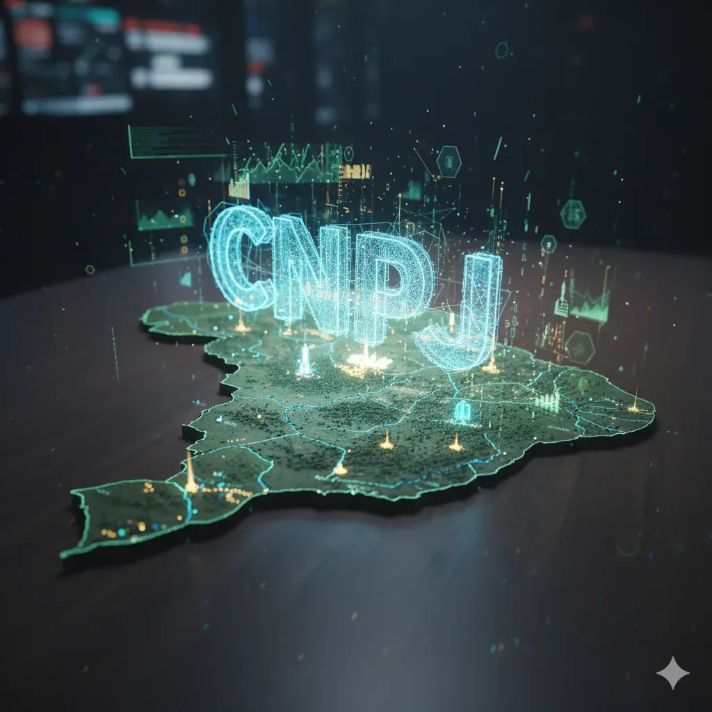 Pessoa analisando gráficos em tablet sobre estrutura do CNPJ